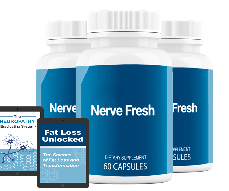 Three bottles of Nerve Fresh nerve support supplement — 3-bottle package